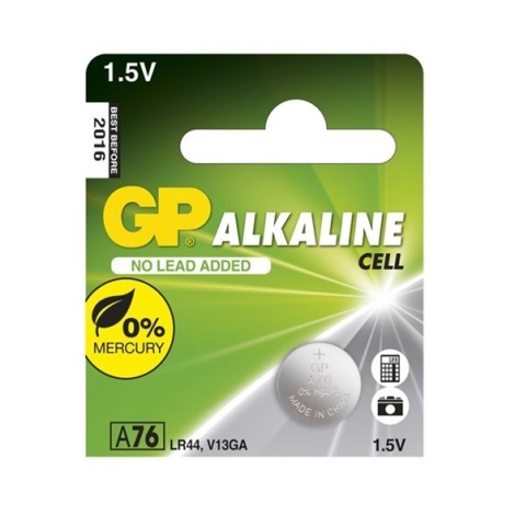 1 st Alkaliska knappcellsbatterier LR44 GP ALKALINE 1,5V