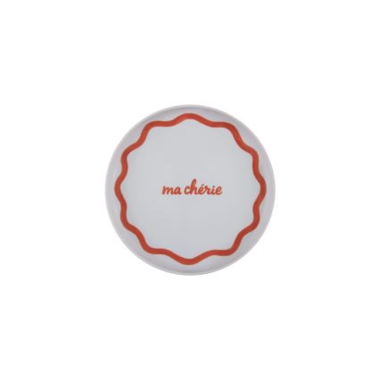 12-delars middagsservis i porslin, röd/blå/vit