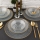 12-delars servis i klart glas med guldfinish
