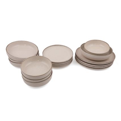 16-delars matservis, beige/porslin