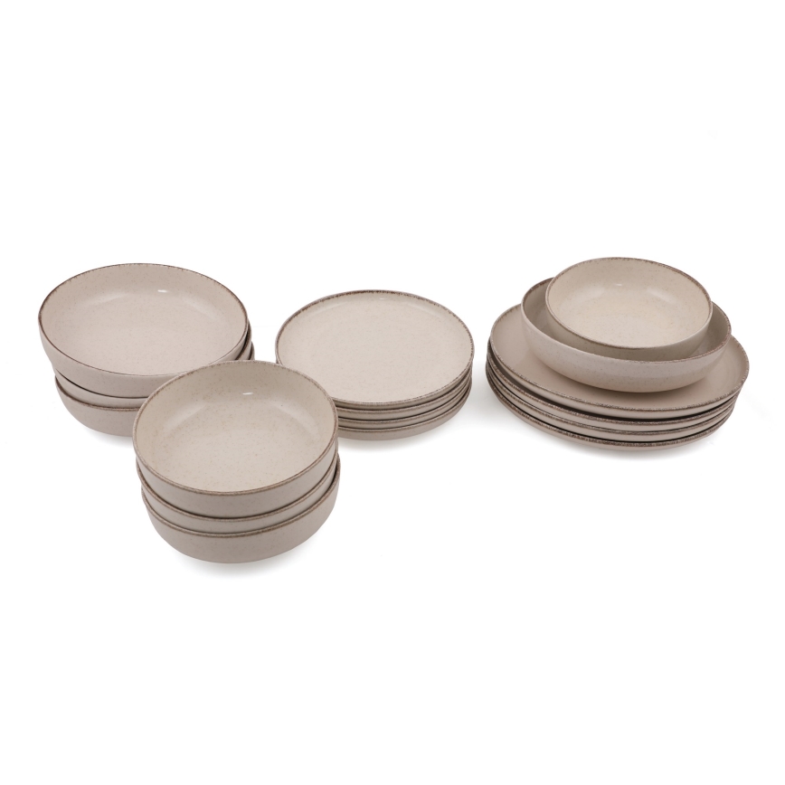 16-delars matservis, beige/porslin