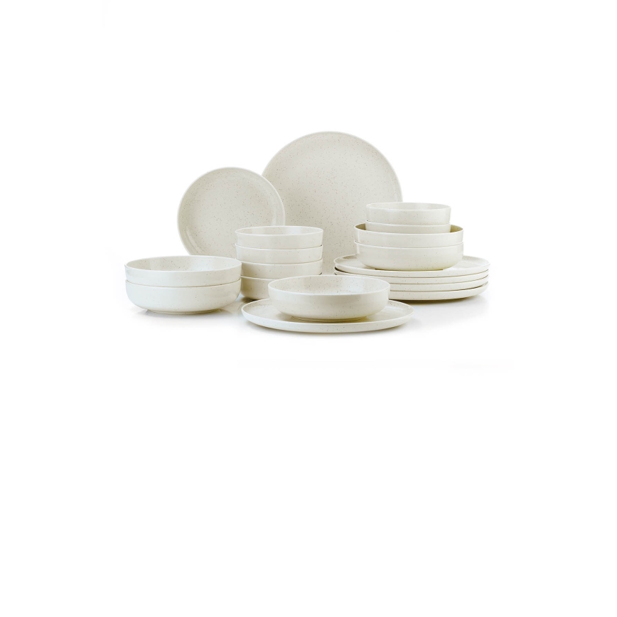 18-delars servis i beige porslin