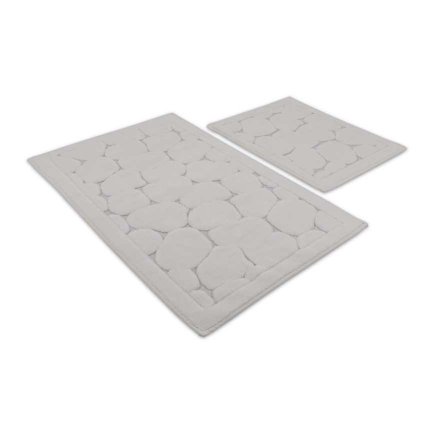 2-pack badrumsmatta LINO 60/100 cm krämvit