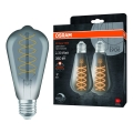 2-pack dimbara LED-filamentlampor, vintage, E27/7,8W/230V 1800K - Osram