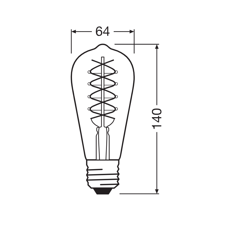 2-pack dimbara LED-filamentlampor, vintage, E27/7,8W/230V 1800K - Osram