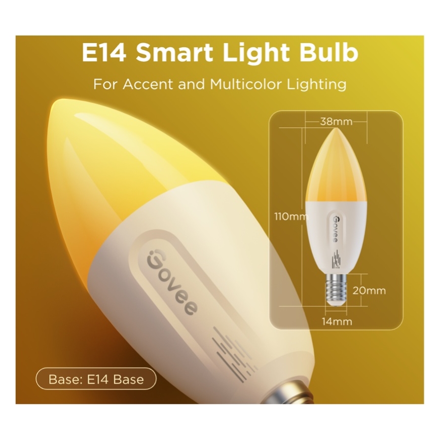 Set om 2 dimbara LED-lampor RGBWW MATTER E14/5W/230V 2700-6500K Wi-Fi - Govee