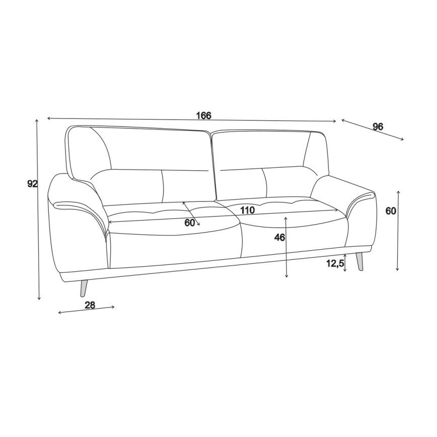 Tvåsitssoffa LIVORNO grå