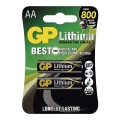 2 st AA-litiumbatterier GP LITHIUM 1,5V