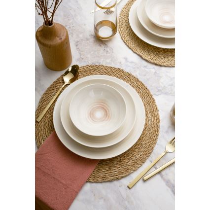 24-delars middagsservis i beige porslin