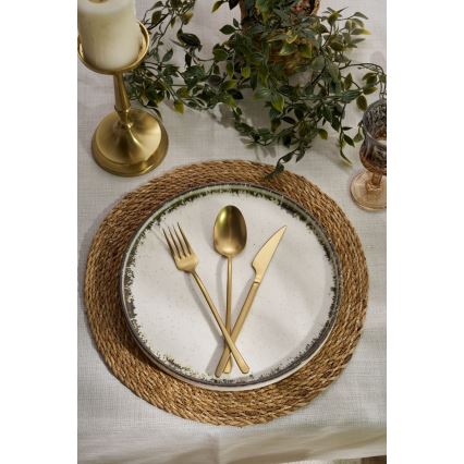 24-delars middagsservis i porslin, vit/brun