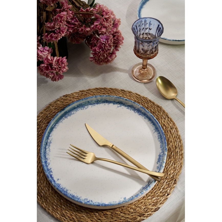 24-delars middagsservis, vit/blå, porslin