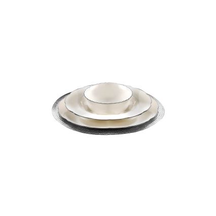 24-delars middagsservis, vit/silver, porslin