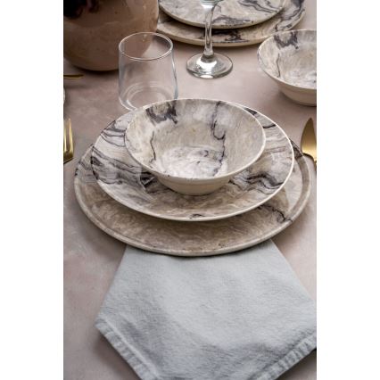24-delars servis i beige keramik