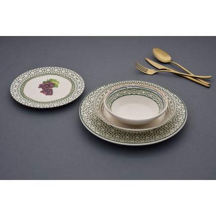 24-delars servis i färgglad keramik