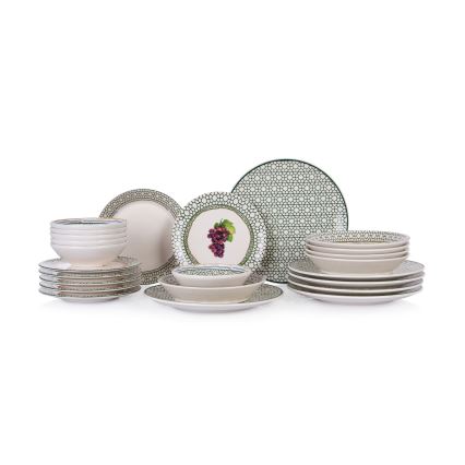 24-delars servis i färgglad keramik