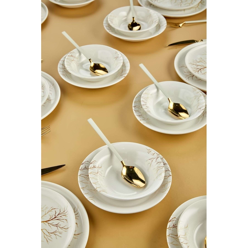 24-delars servis vit/orange/keramik