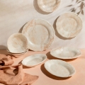 27-delars matservis i porslin, beige