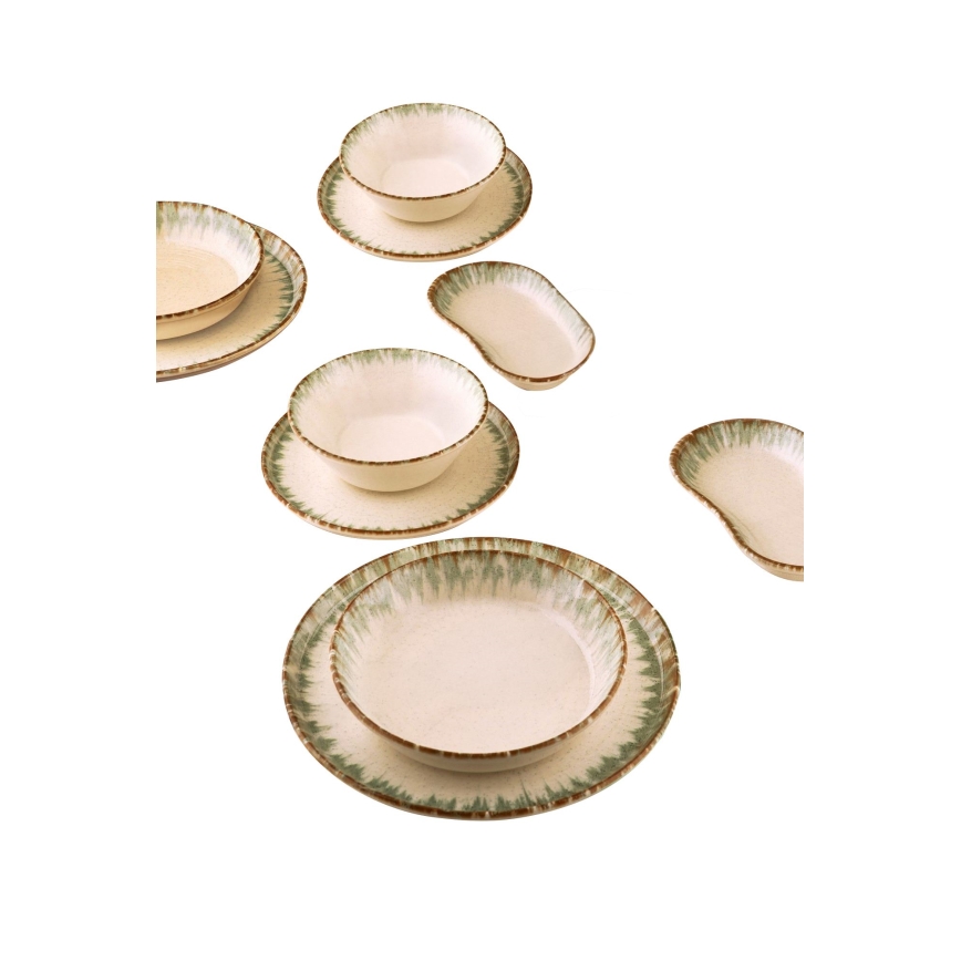 27-delars porslinsservis, beige/brun