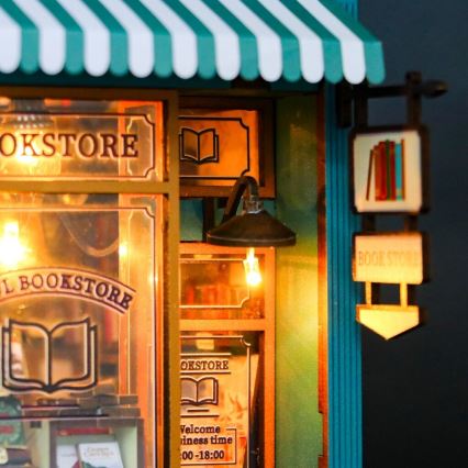 2Kids Toys - 3D-pussel LED Bokstöd Bokhandelns själ 2xAAA