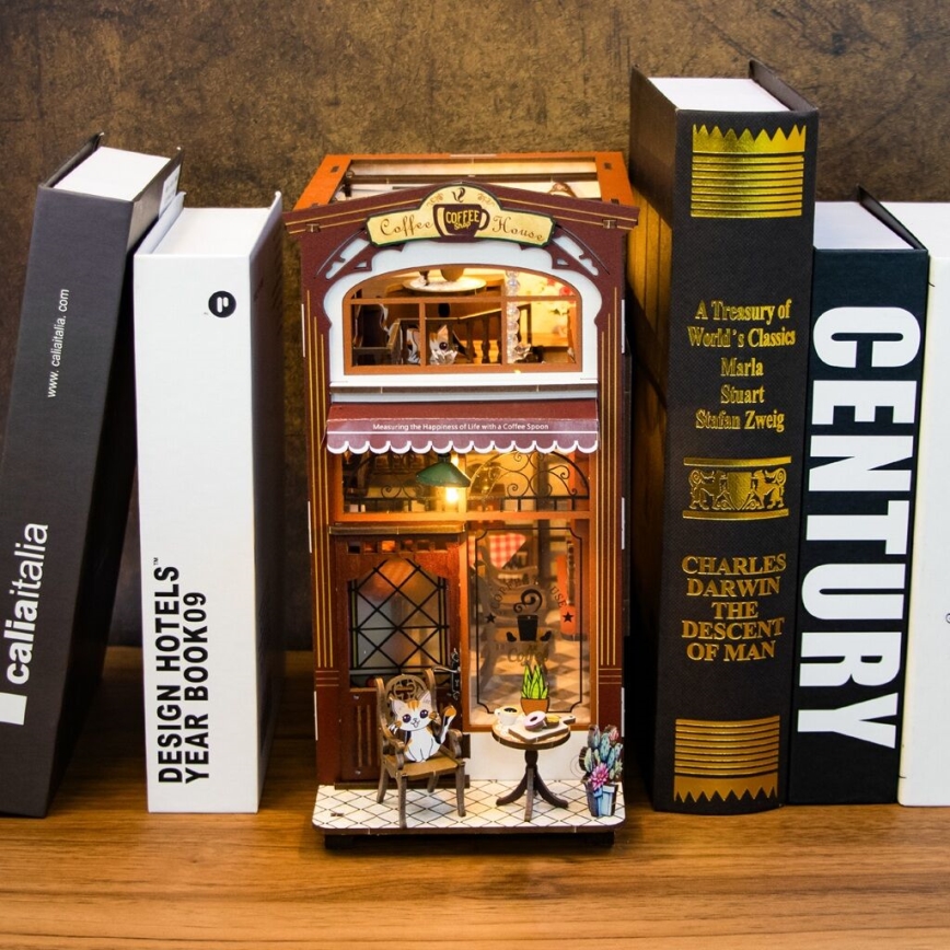 2Kids Toys - 3D-pussel LED Bokstöd Kafé 2xAAA