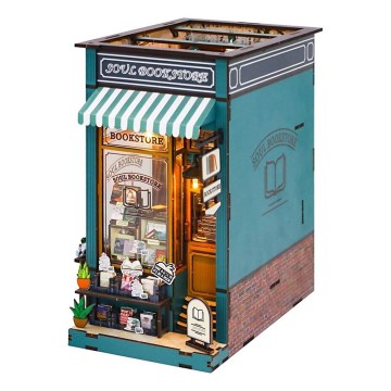 2Kids Toys - 3D-pussel LED Bokstöd Bokhandelns själ 2xAAA