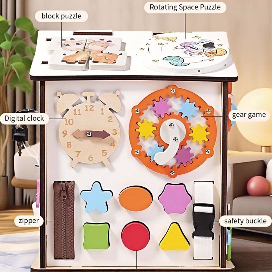 2Kids Toys - Aktivitetsbräda, lekhus, vit