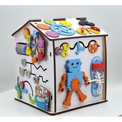 2Kids Toys - Aktivitetsbräda, lekhus, vit