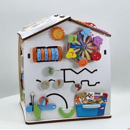 2Kids Toys - Aktivitetsbräda, lekhus, vit