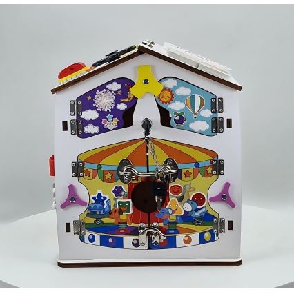 2Kids Toys - Aktivitetsbräda, lekhus, vit