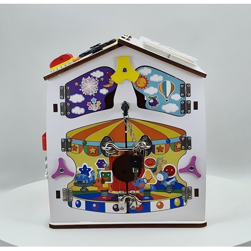 2Kids Toys - Aktivitetsbräda, lekhus, vit