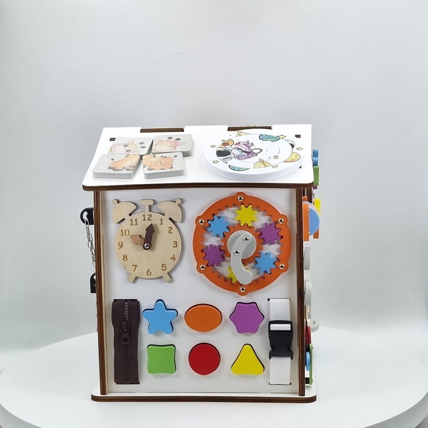 2Kids Toys - Aktivitetsbräda, lekhus, vit