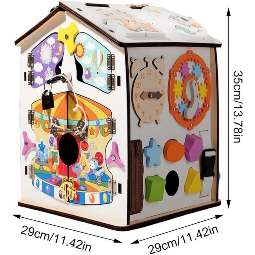 2Kids Toys - Aktivitetsbräda, lekhus, vit