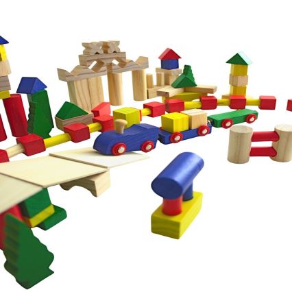 2Kids Toys - Färgglada träklossar, 500 delar