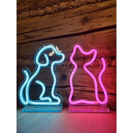 2Kids Toys - LED-neon bordsdekoration LED/5W/USB hund