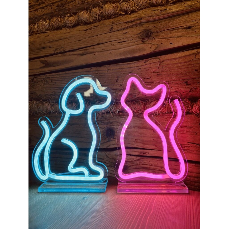 2Kids Toys - LED-neon bordsdekoration LED/5W/USB hund