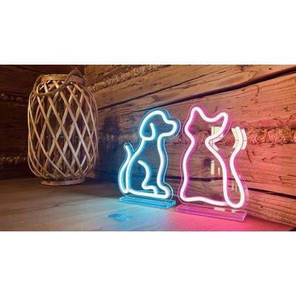 2Kids Toys - LED-neon bordsdekoration LED/5W/USB hund