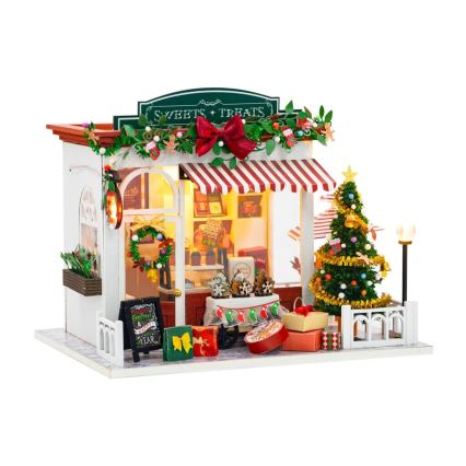 2Kids Toys - Miniatyr av hus Julgodisaffär 2xAAA