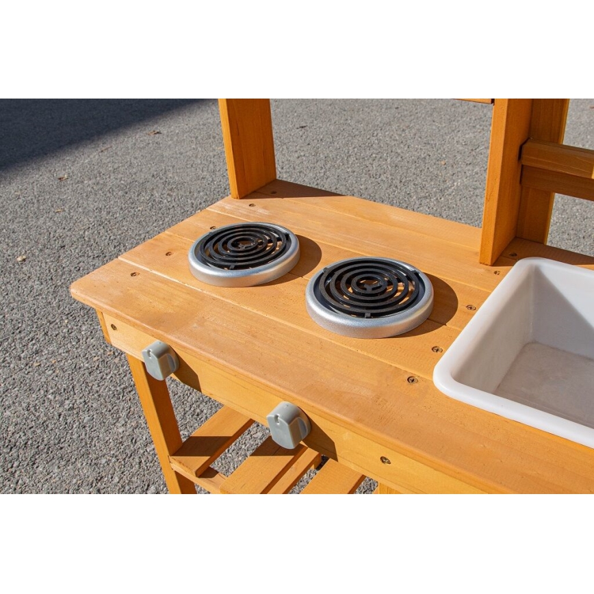 2Kids Toys - Trädgårdskök i trä med diskho