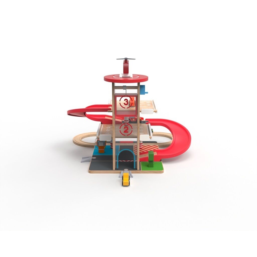 2Kids Toys - Trägarage med tågbana