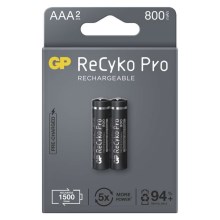 2st Laddningsbara Batterier GP AAA ReCyko Pro NiMH/1,2V/800 mAh