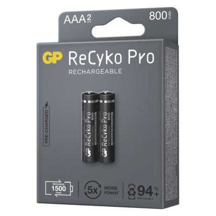 2st Laddningsbara Batterier GP AAA ReCyko Pro NiMH/1,2V/800 mAh
