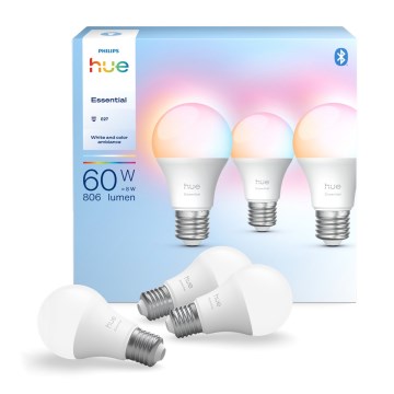 3-pack dimbara LED-lampor Philips Hue White And Color Ambiance Essential E27/8W/230V 2200-6500K