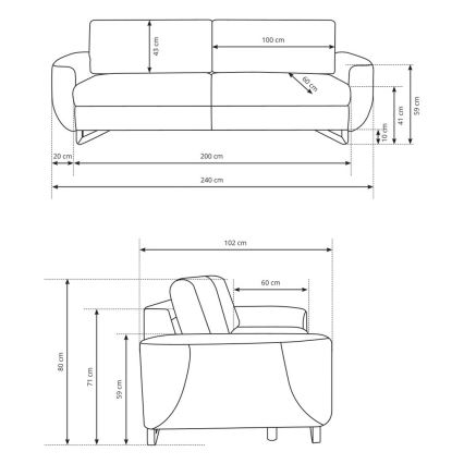 3-sitssoffa AVESTA blå