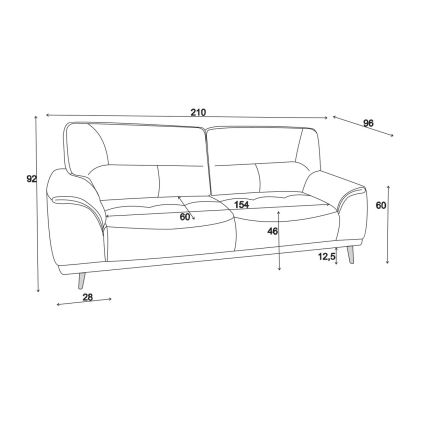 Tresitssoffa LIVORNO beige