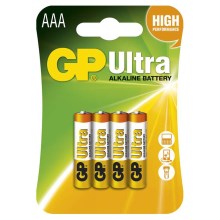 4st Alkaliska batterier AAA GP ULTRA 1,5V