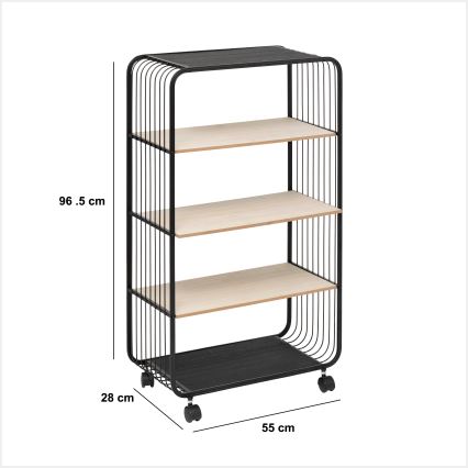 5five - Serveringsbord/mobil hylla COLGE 97x55 cm svart/beige