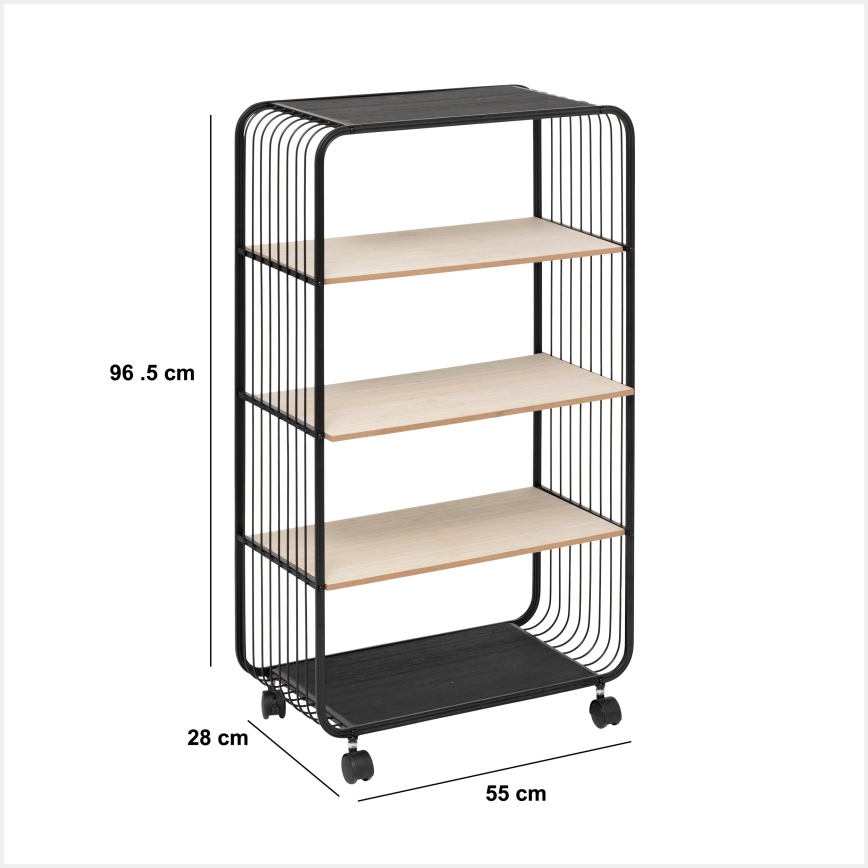 5five - Serveringsbord/mobil hylla COLGE 97x55 cm svart/beige