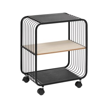 5five - Serveringsbord/rullbar hylla COLGE 53x43 cm svart/beige