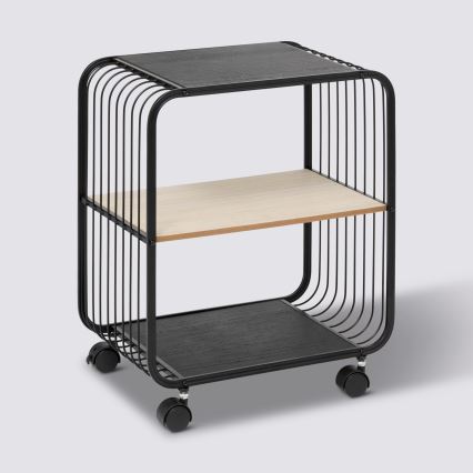 5five - Serveringsbord/rullbar hylla COLGE 53x43 cm svart/beige