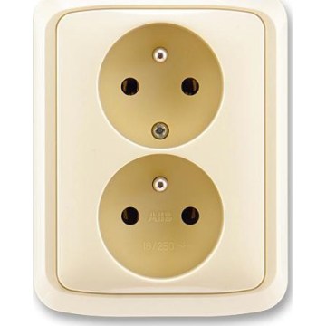 ABB 5512A-2349 C - Dubbelt eluttag för hemmet med ram TANGO 250V elfenben